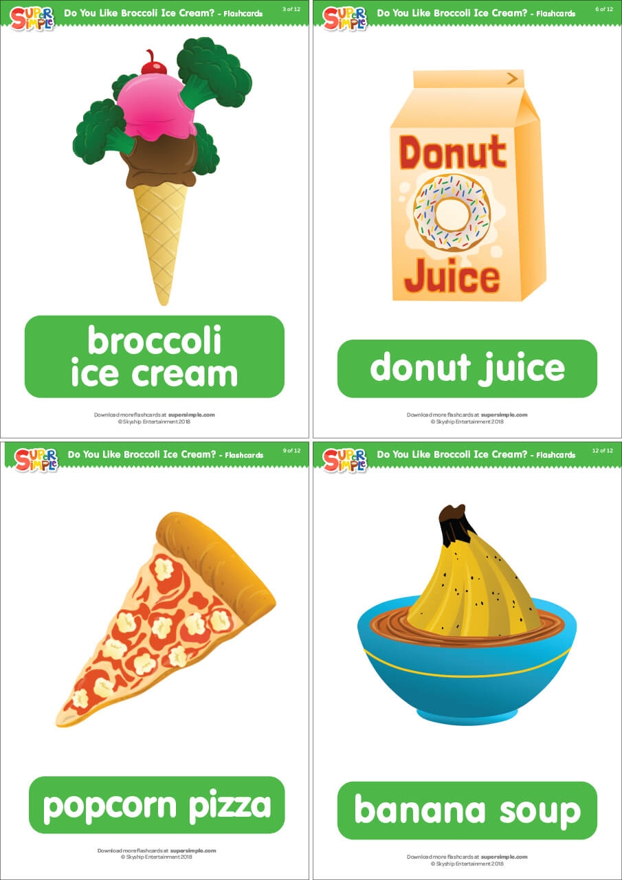 Do You Like Broccoli Ice Cream Flashcards Super Simple