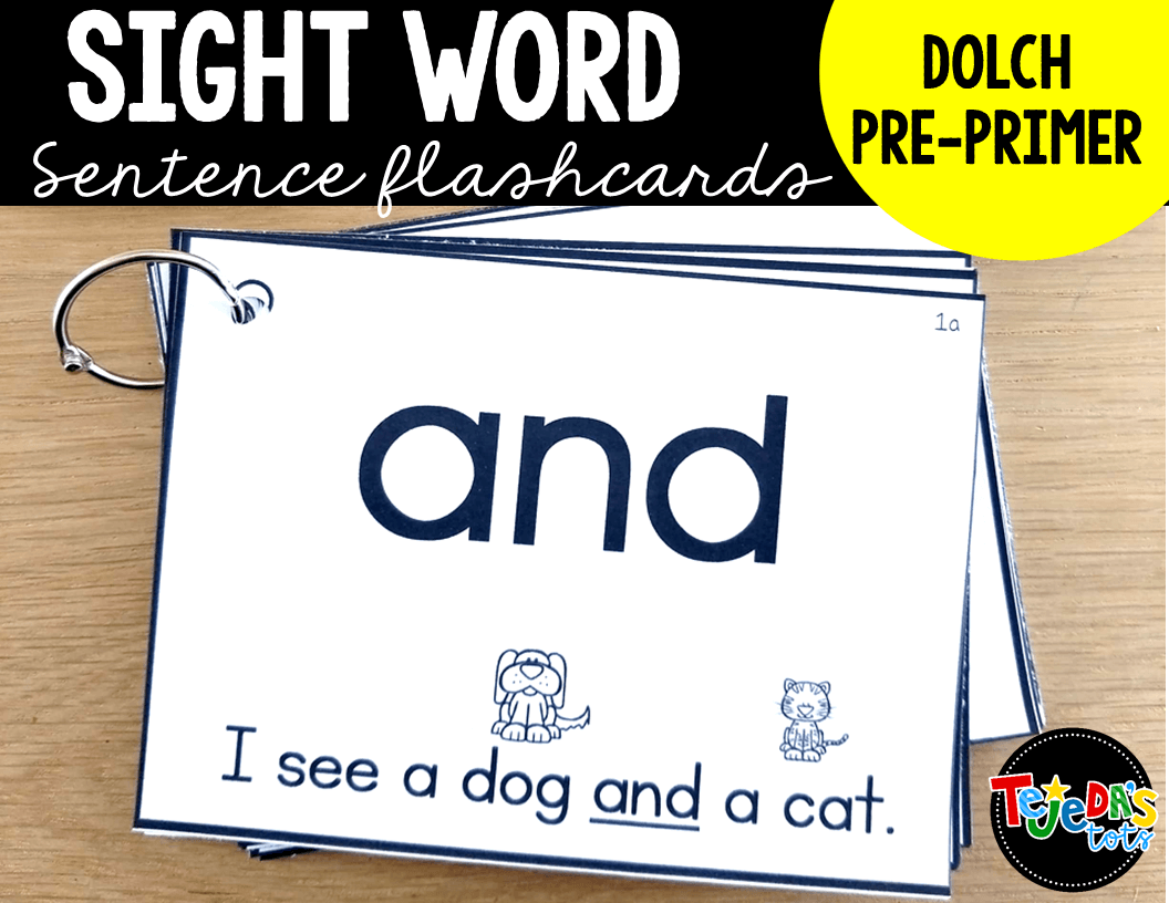 Dolch Sight Word Sentence Flashcards Pre Primer Tejeda s Tots