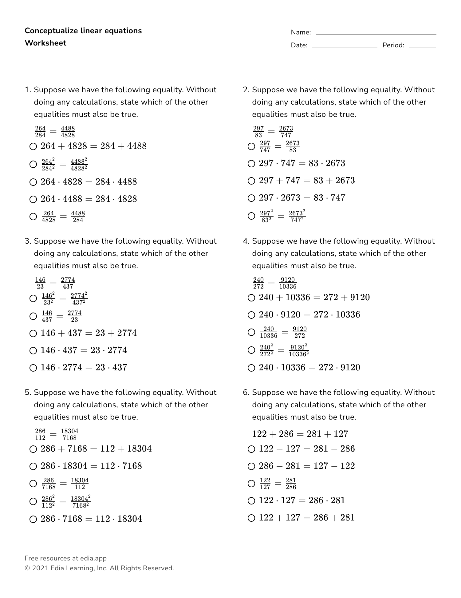 solving equations worksheet