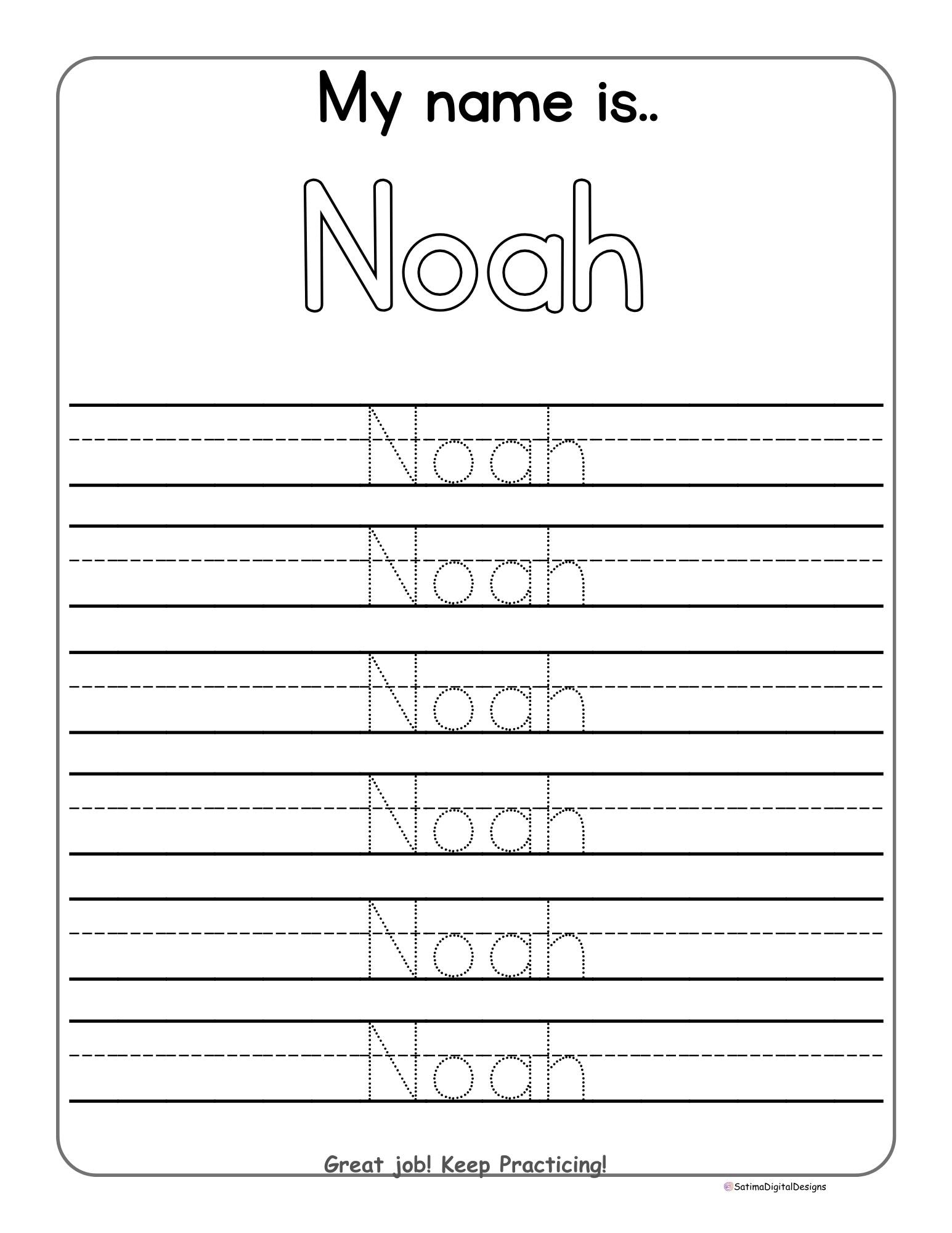 blank name tracing worksheets