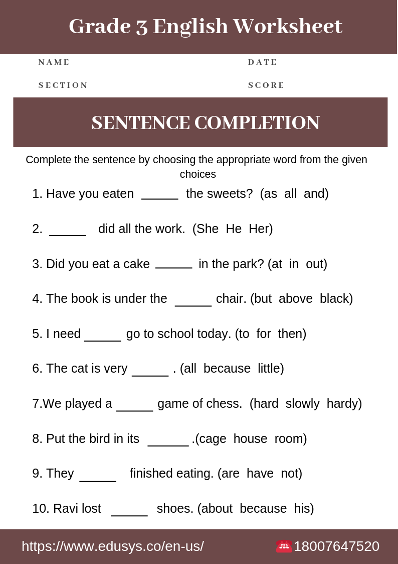 EduSys co On X Download Grade 3 English Worksheet grade3worksheet Englishworksheet class3worksheet worksheet schoolworksheet practiceworksheet studentworksheet english 3rdclassworksheet class3englishworksheet grammarworksheet grammar 
