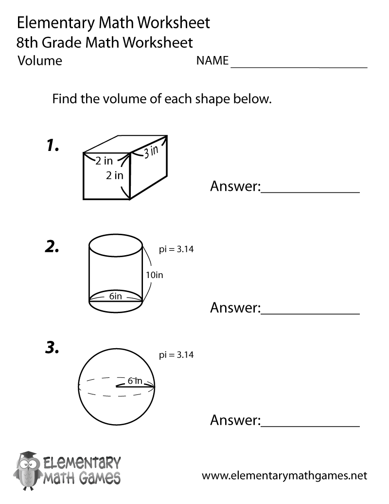 free math worksheets for 8th graders printable