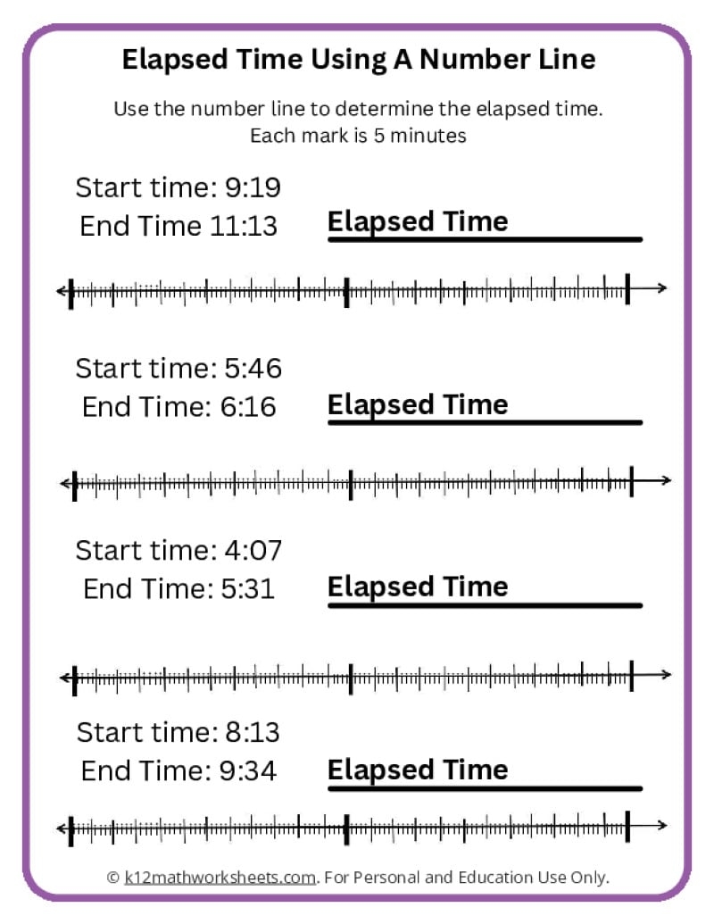 elapsed time worksheets grade 3