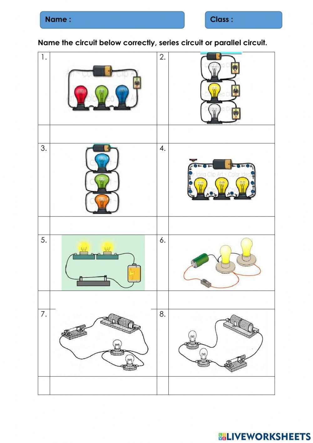 Eletricity Series And Parallel Circuit Worksheet Live Worksheets Worksheets Library