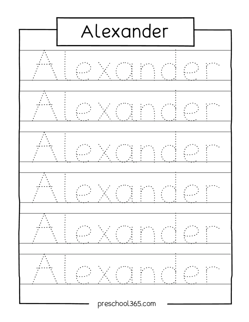 name tracing worksheets