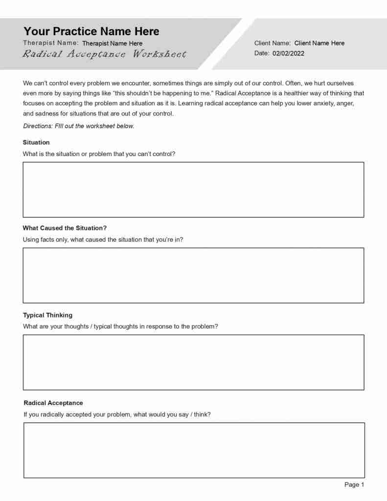 Emotionally Focused Therapy EFT Worksheets Bundle Editable Fillable Printable PDFs TherapyPatron