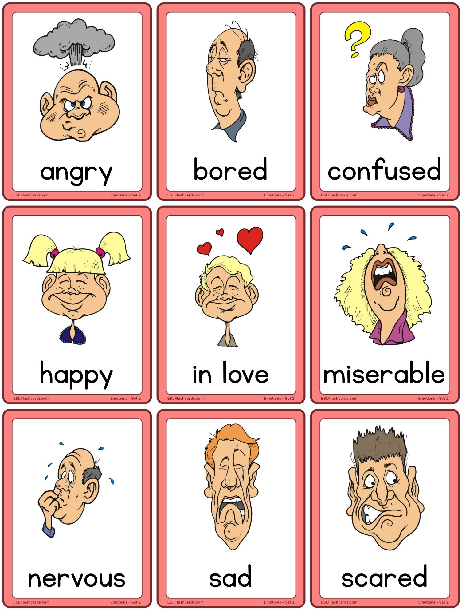 emotion flashcards printable