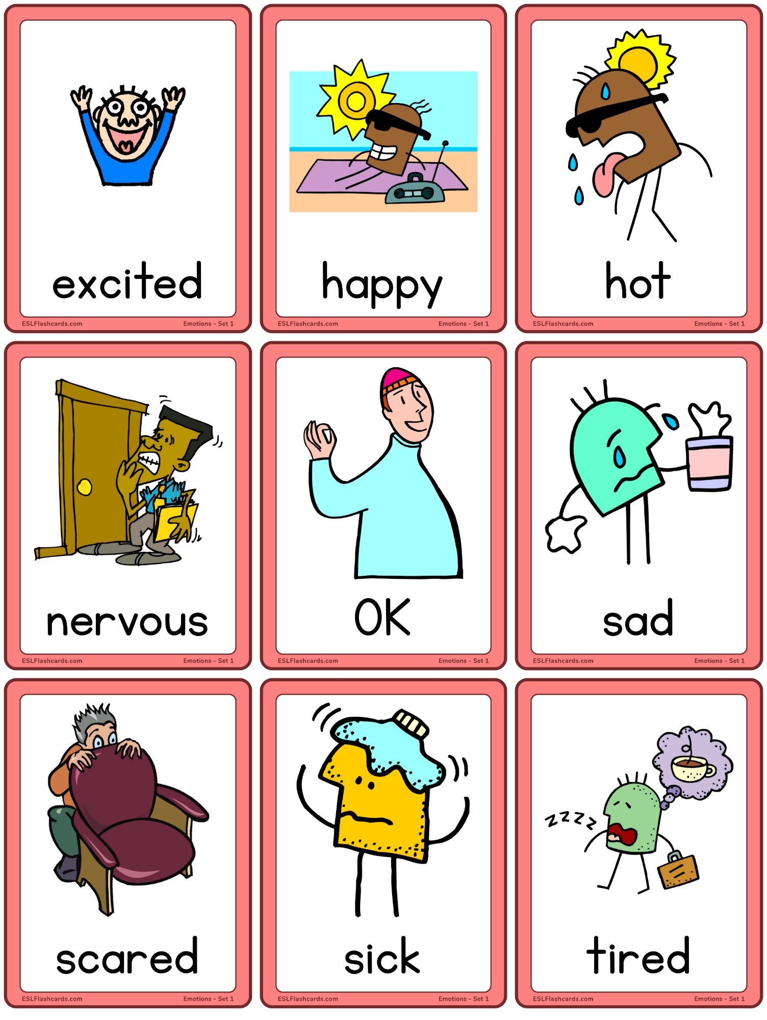 Emotions Flashcards For Children ESL Flashcards Emotions Flashcards For Children ESL Flashcards