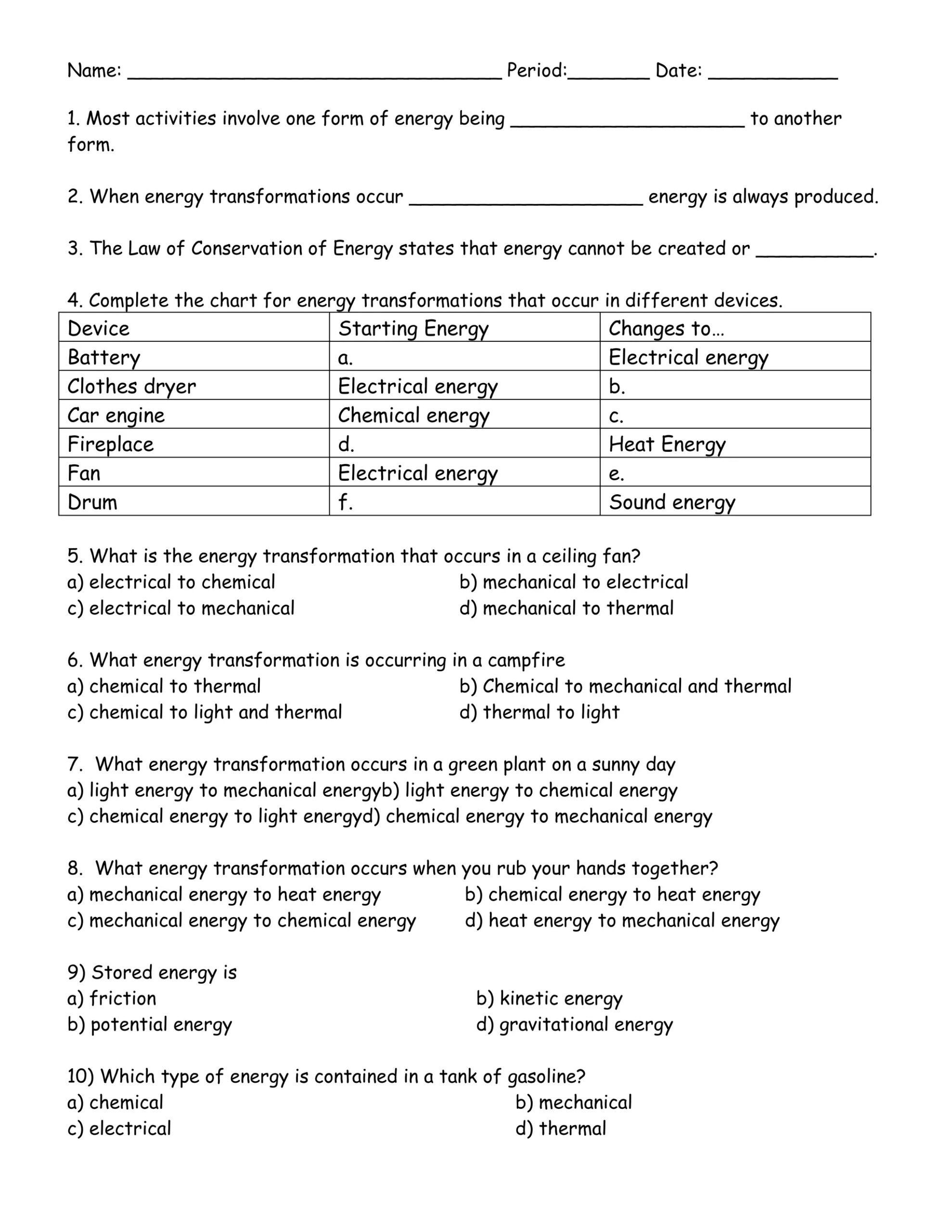 Energy Transformation Ditto DOCX