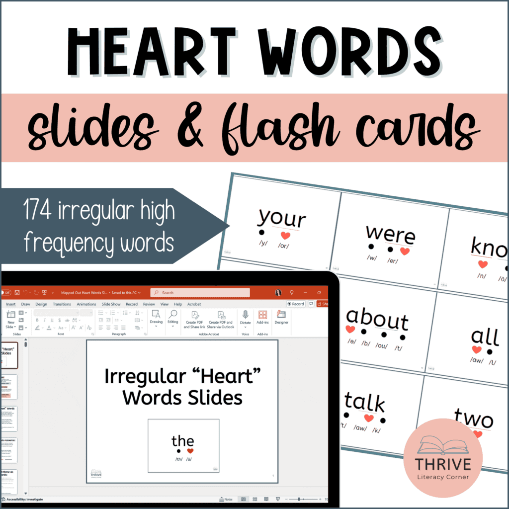 Engaging Ways To Use Heart Word Flashcards Slides In Your K 5 Classroom Thrive Literacy Corner