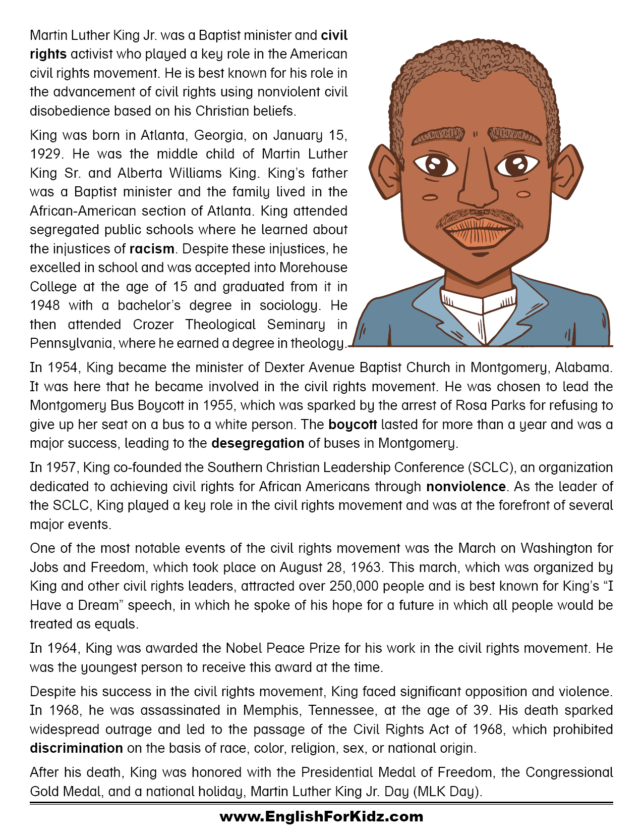 civil rights reading comprehension worksheets pdf