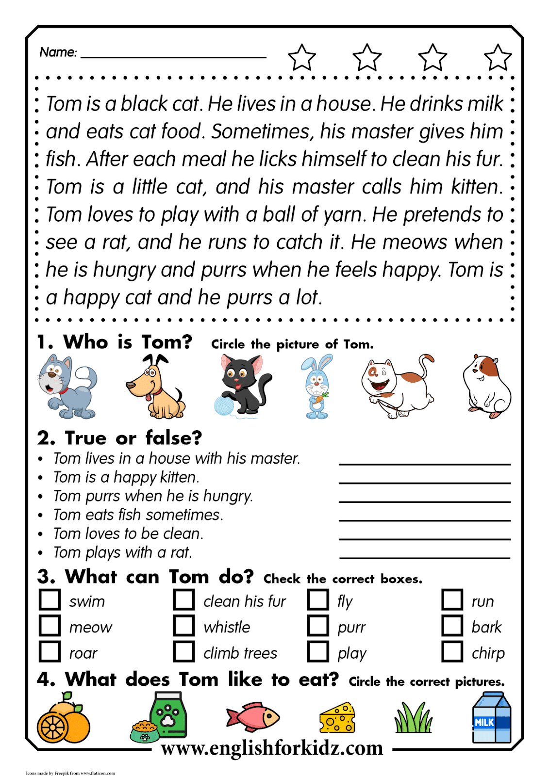 English For Kids Step By Step Reading Comprehension Worksheets Thomas The Cat English For Kids Step By Step Reading Comprehension Worksheets Thomas The Cat