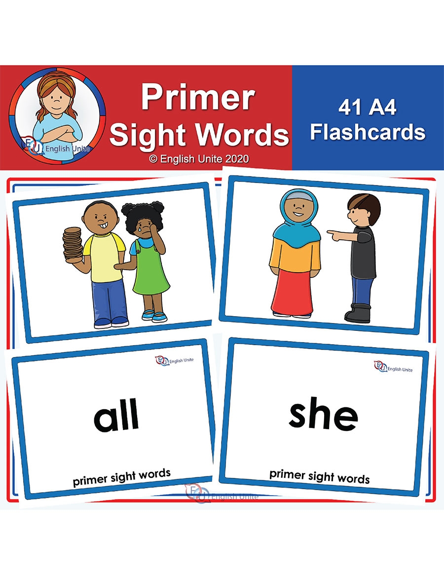 English Unite Flashcards Sight Words A4 Primer