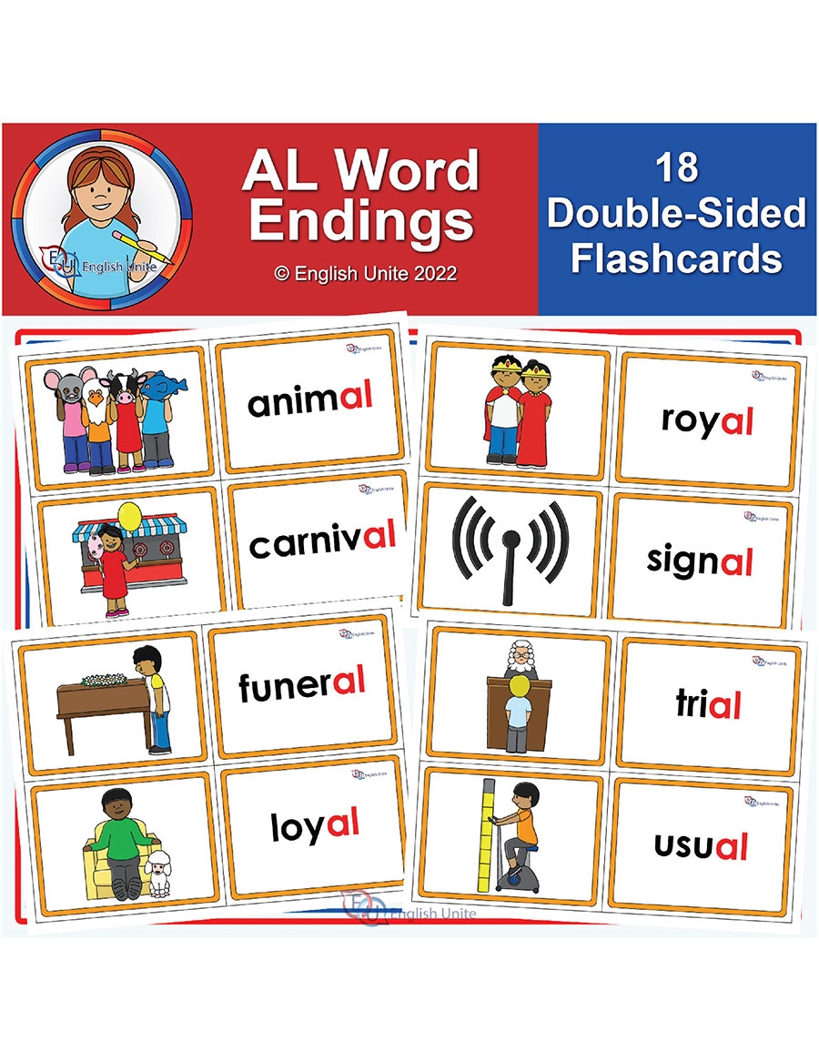 English Unite Flashcards Spelling AL Word Endings