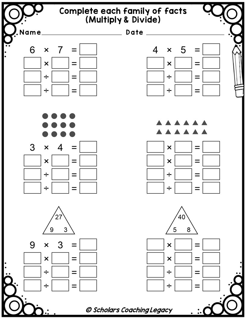 fact family worksheets