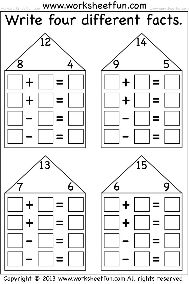 Fact Family Houses 7 Worksheets FREE Printable Worksheets