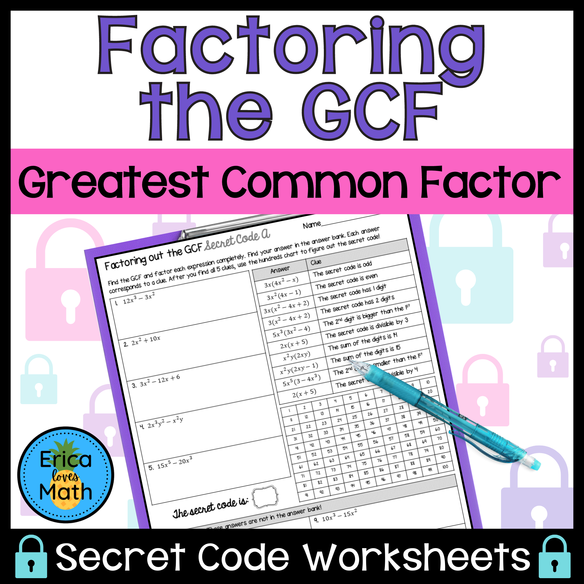 greatest common factor worksheets