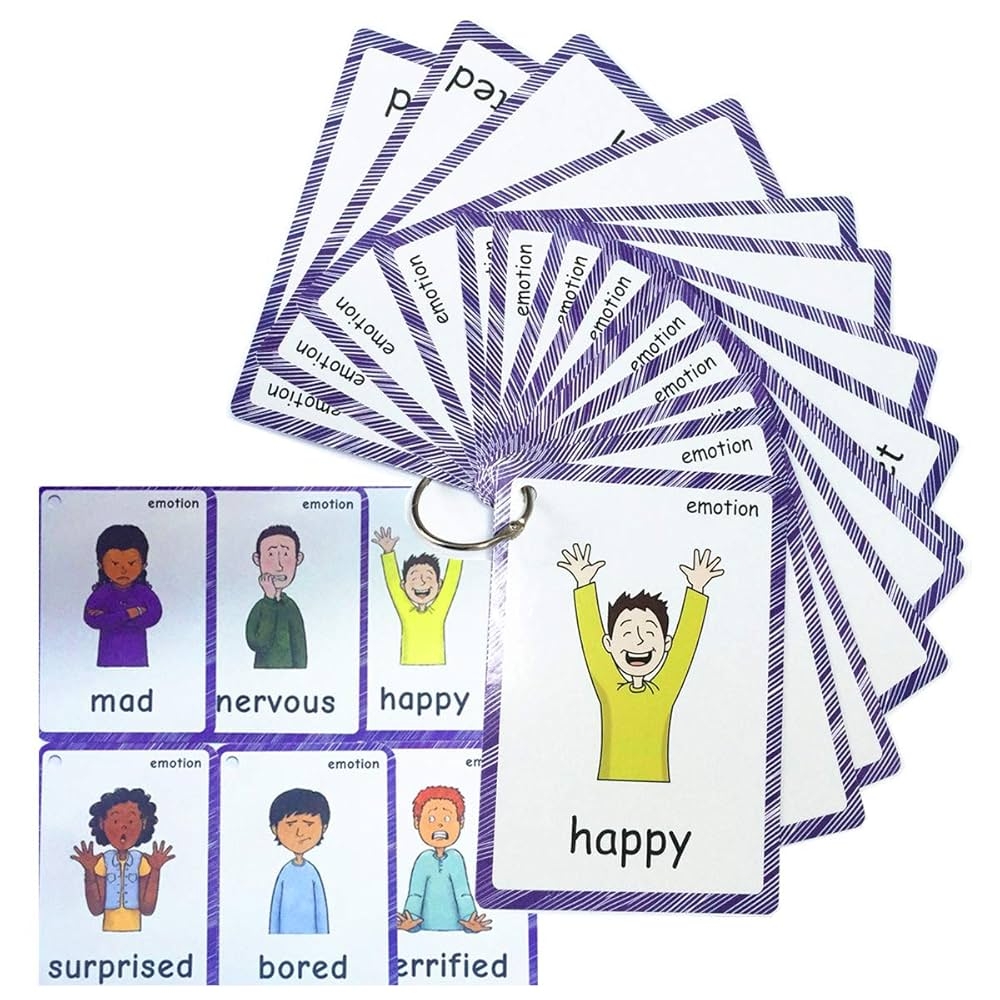 Feelings And Emotions Flashcards For Toddlers Autism Word Cards For Kids English Cards Speech Therapy Materials Pack Of 14 Amazon de Toys