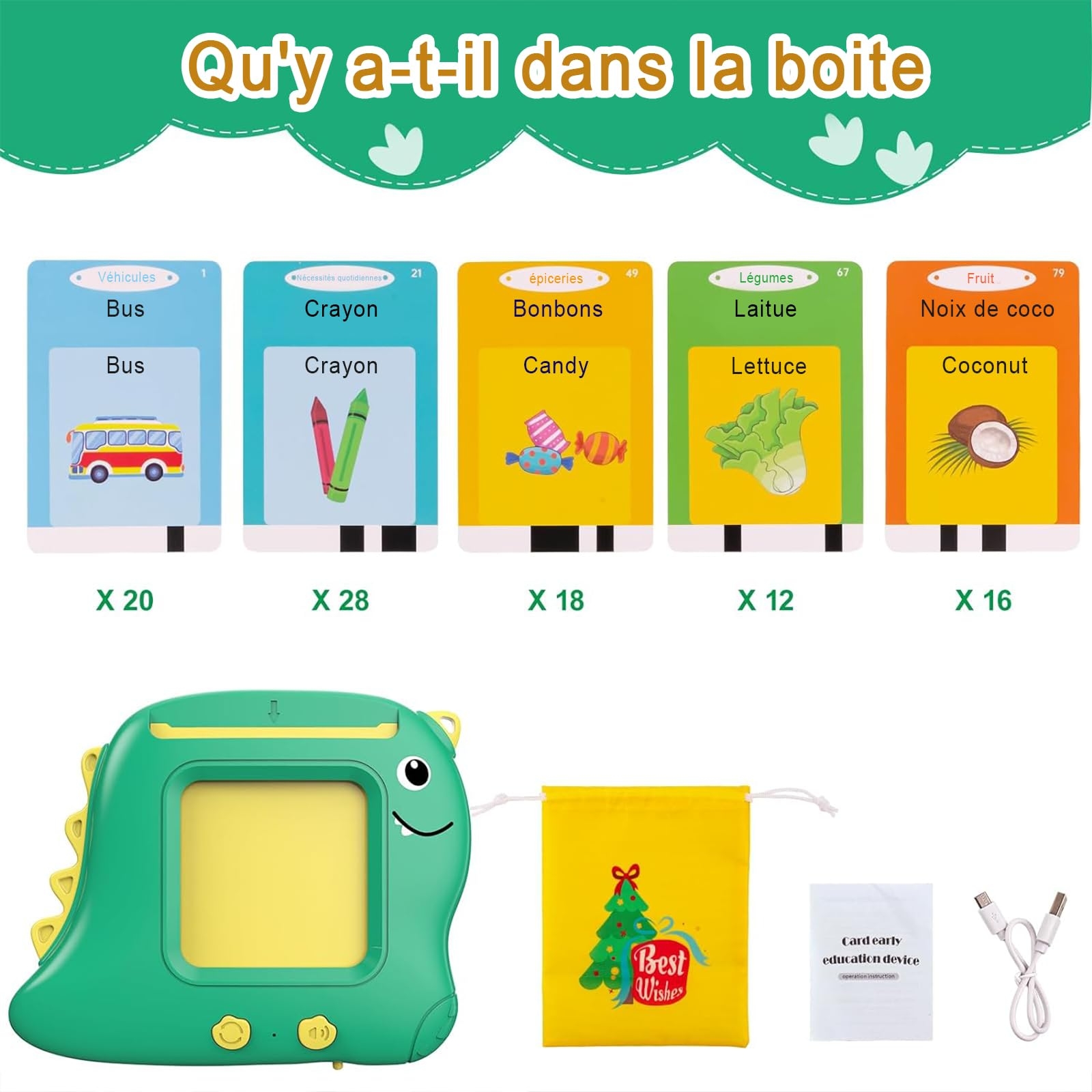 Felly Educational Toy For Children Talking Flashcards 1 2 3 4 5 Years 224 Words Learning Machine Flash Cards Montessori Toy Gift For Boys Girls French English Amazon de Toys