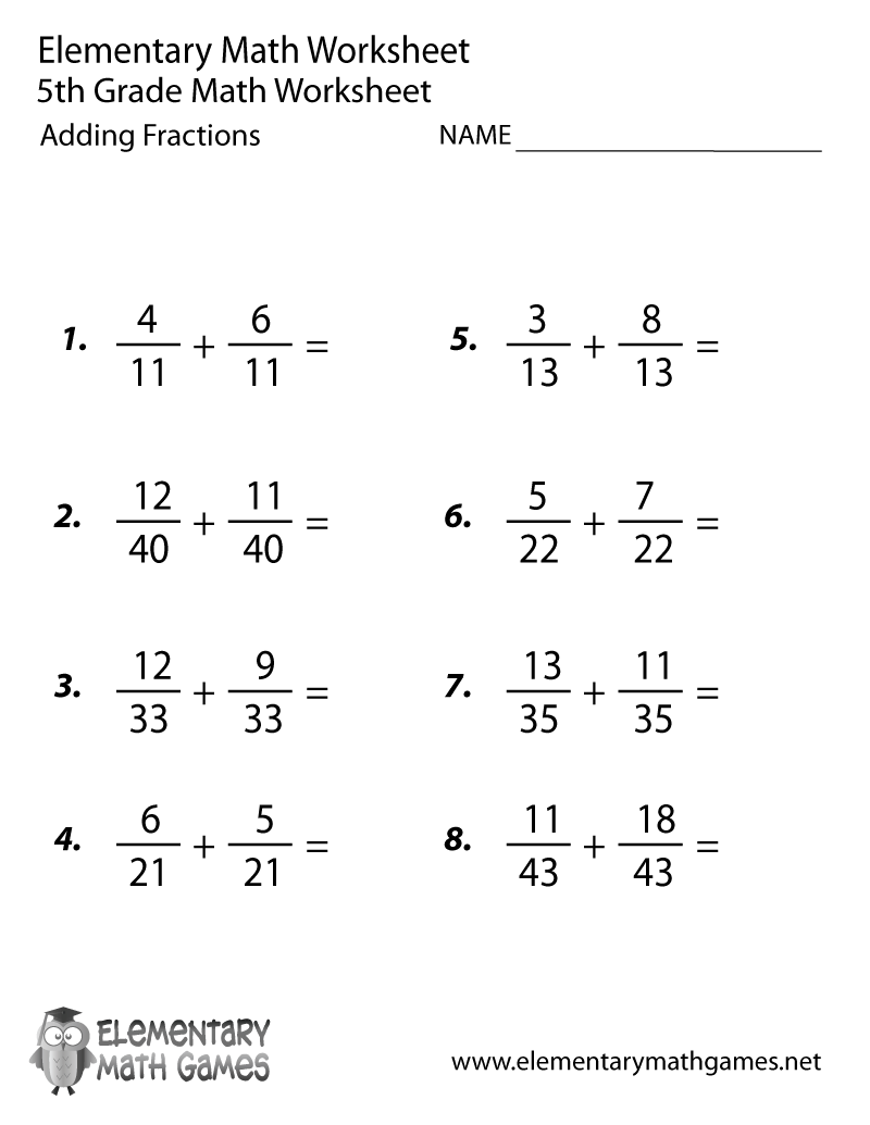 math worksheet 5th grade