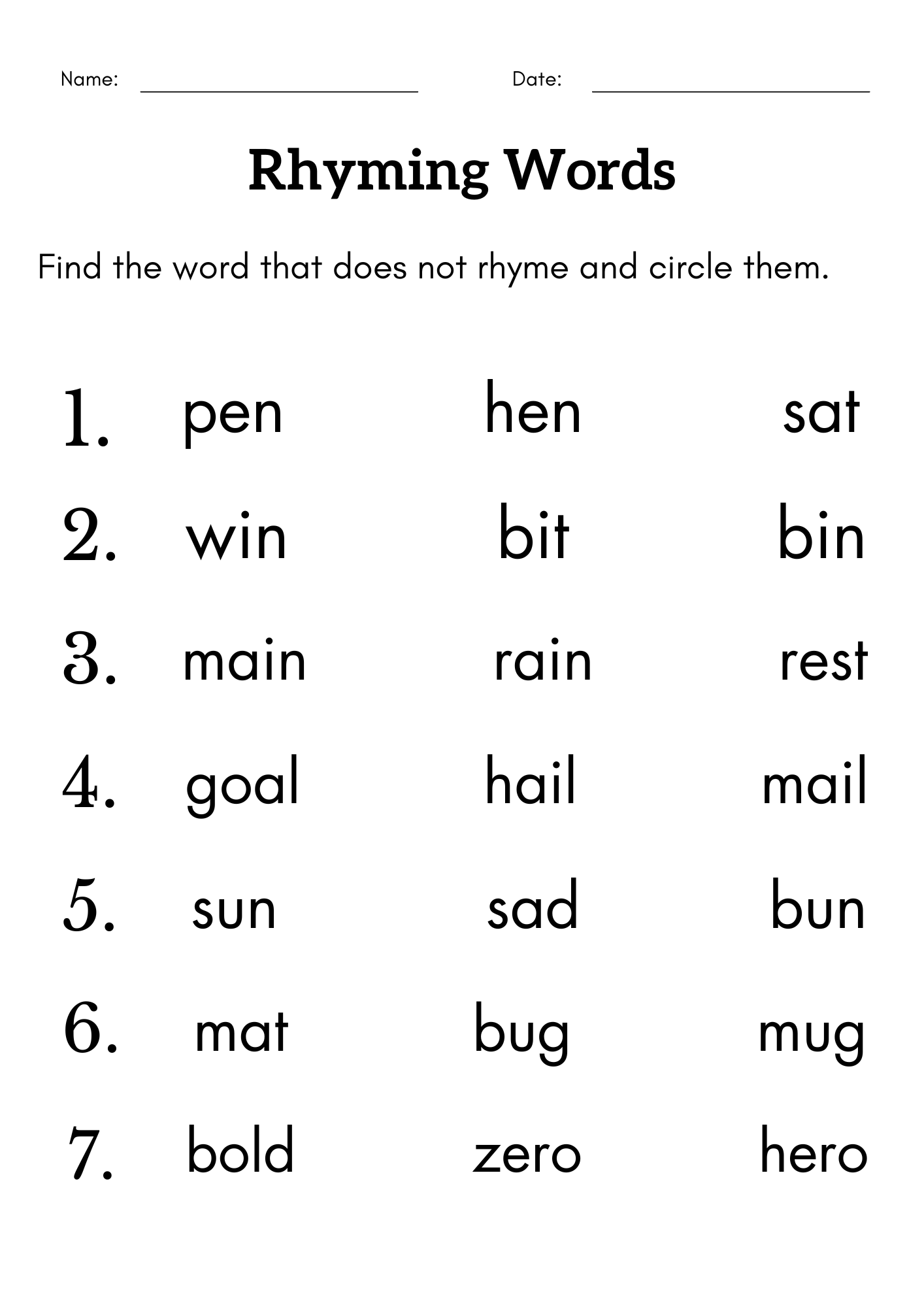 Find The Rhyming Words Worksheet For Kindergarten Match The Rhyming Words Made By Teachers Find The Rhyming Words Worksheet For Kindergarten Match The Rhyming Words Made By Teachers