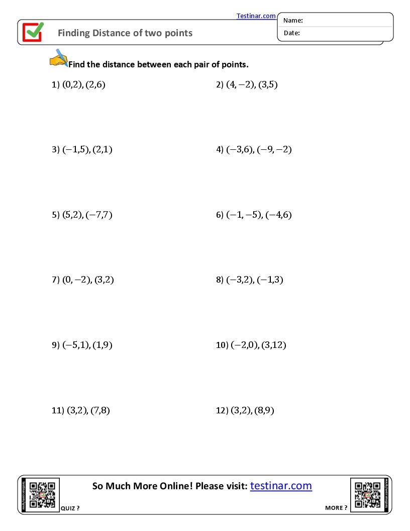 finding slope from two points worksheet