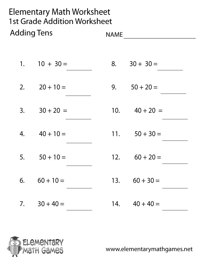 worksheets for 1st grade math worksheets for 1st grade math