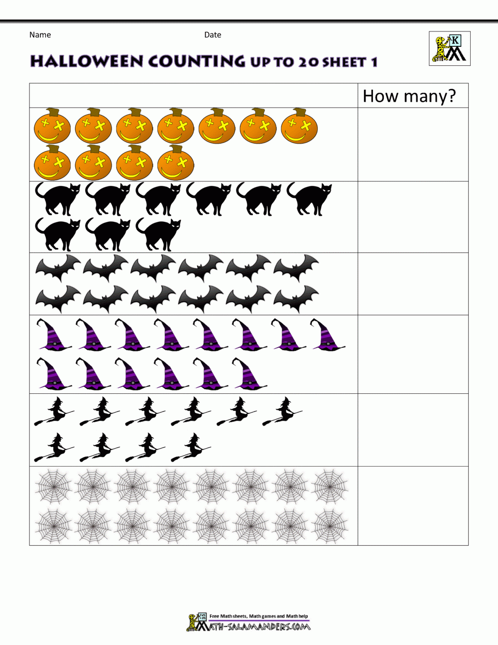 halloween math worksheet