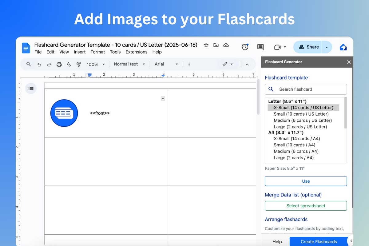 Flashcard Generator Google Workspace Marketplace