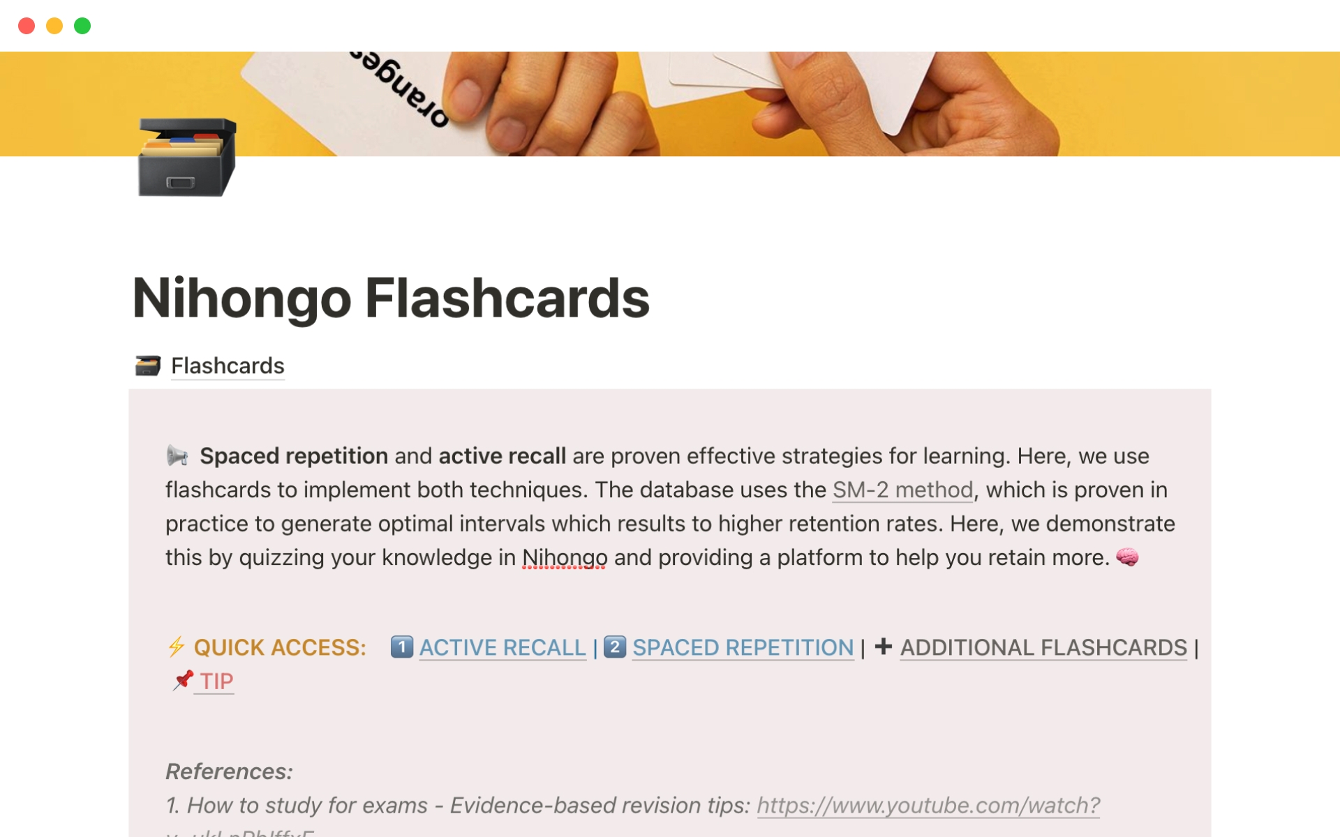 Flashcards Template Notion Marketplace