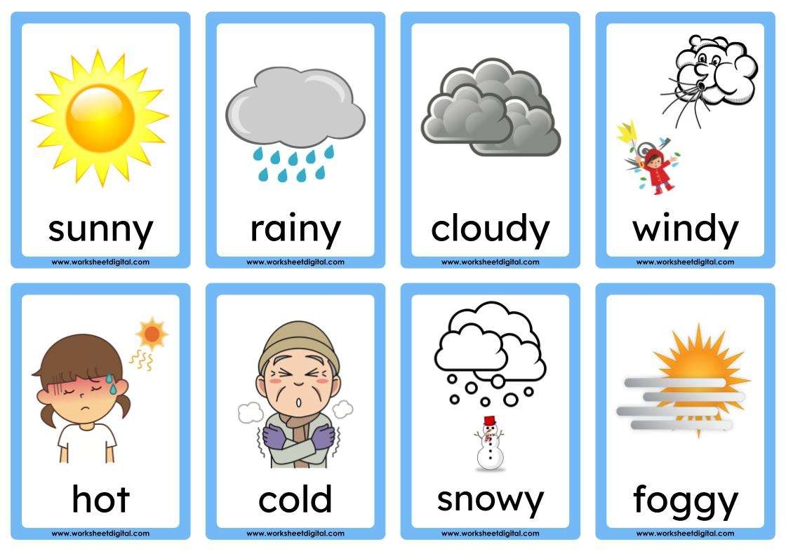 Flashcards Weather Worksheet Digital 1 Teacher Made Resources
