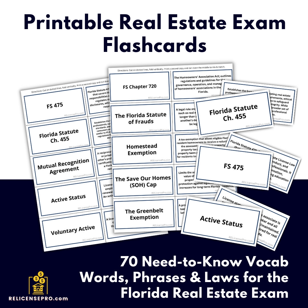 Florida Real Estate Exam Flashcards State specific PDF File Etsy