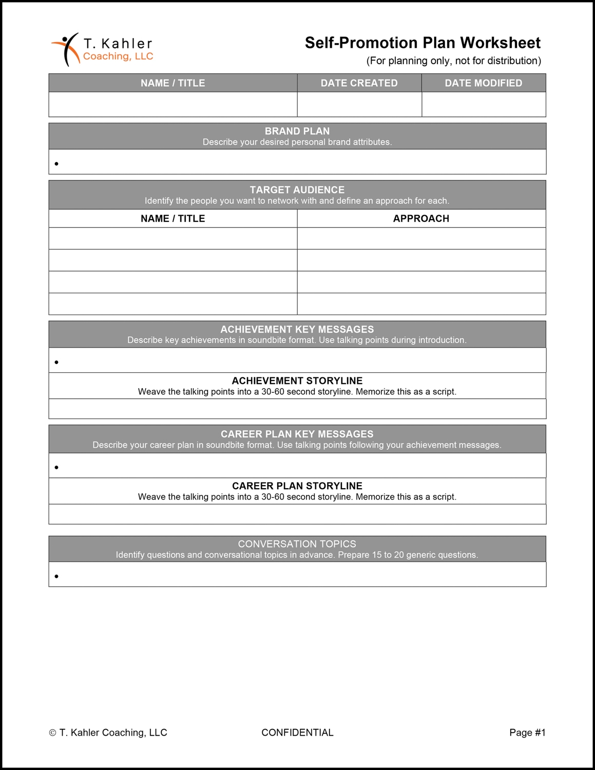 Forms And Worksheets T Kahler Coaching LLC