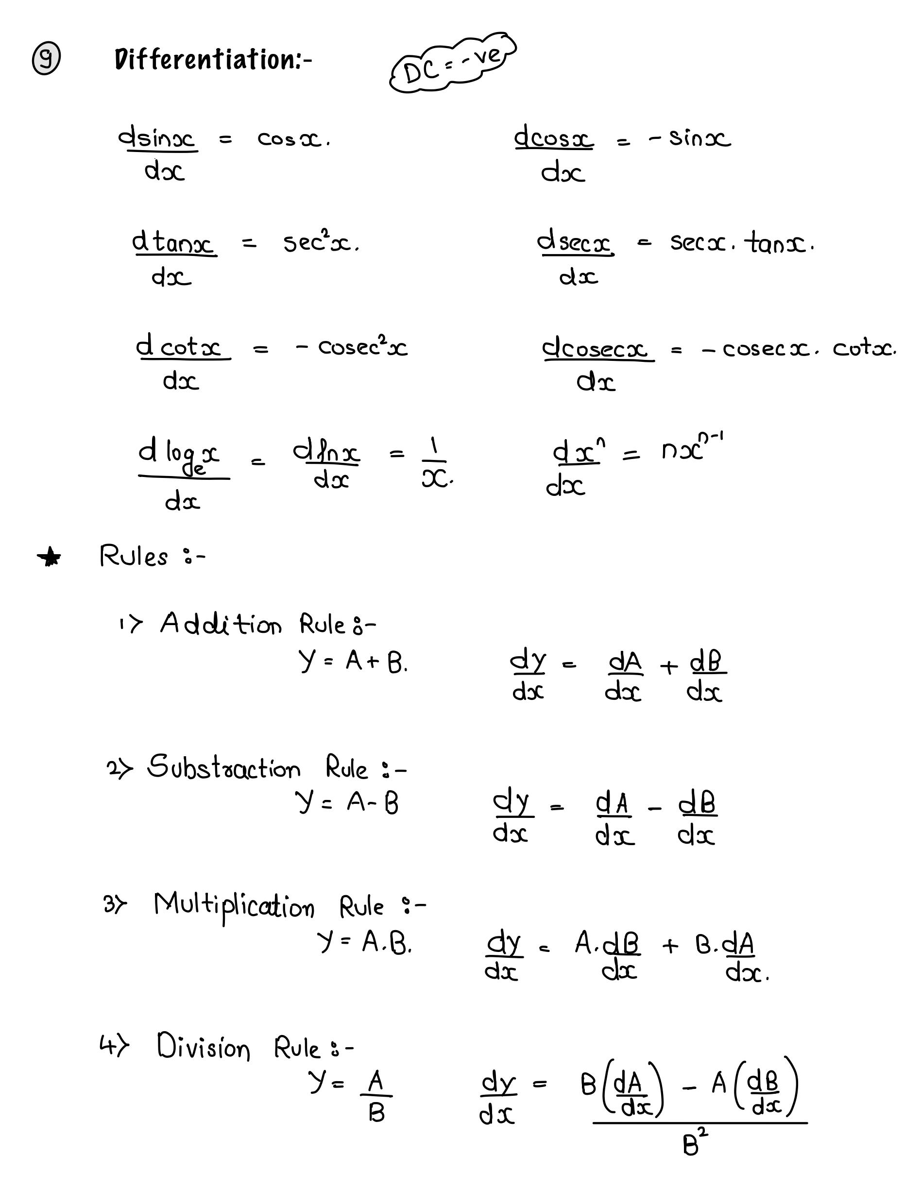 math formula worksheet
