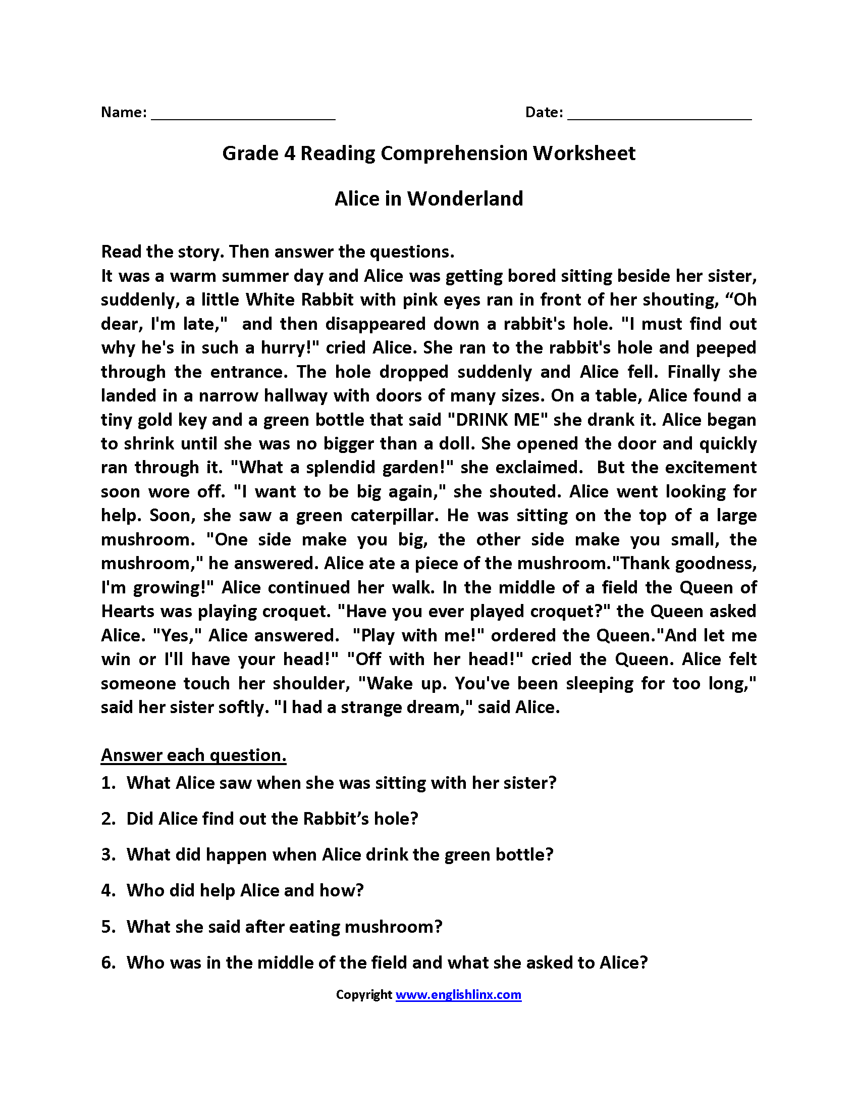 Fourth Grade Reading Worksheets Improve Fluency Comprehension Fourth Grade Reading Worksheets Improve Fluency Comprehension