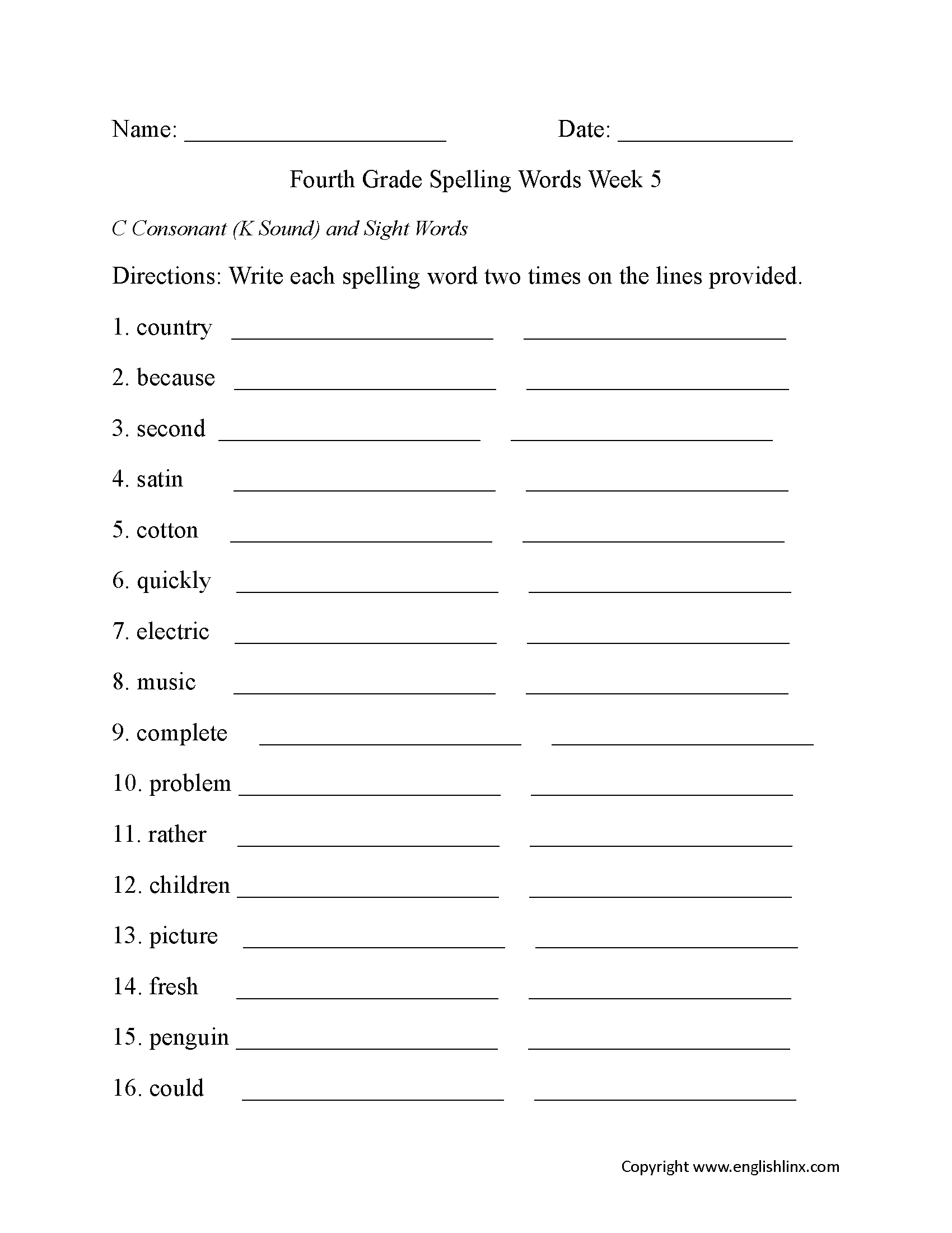 4th grade ela worksheets