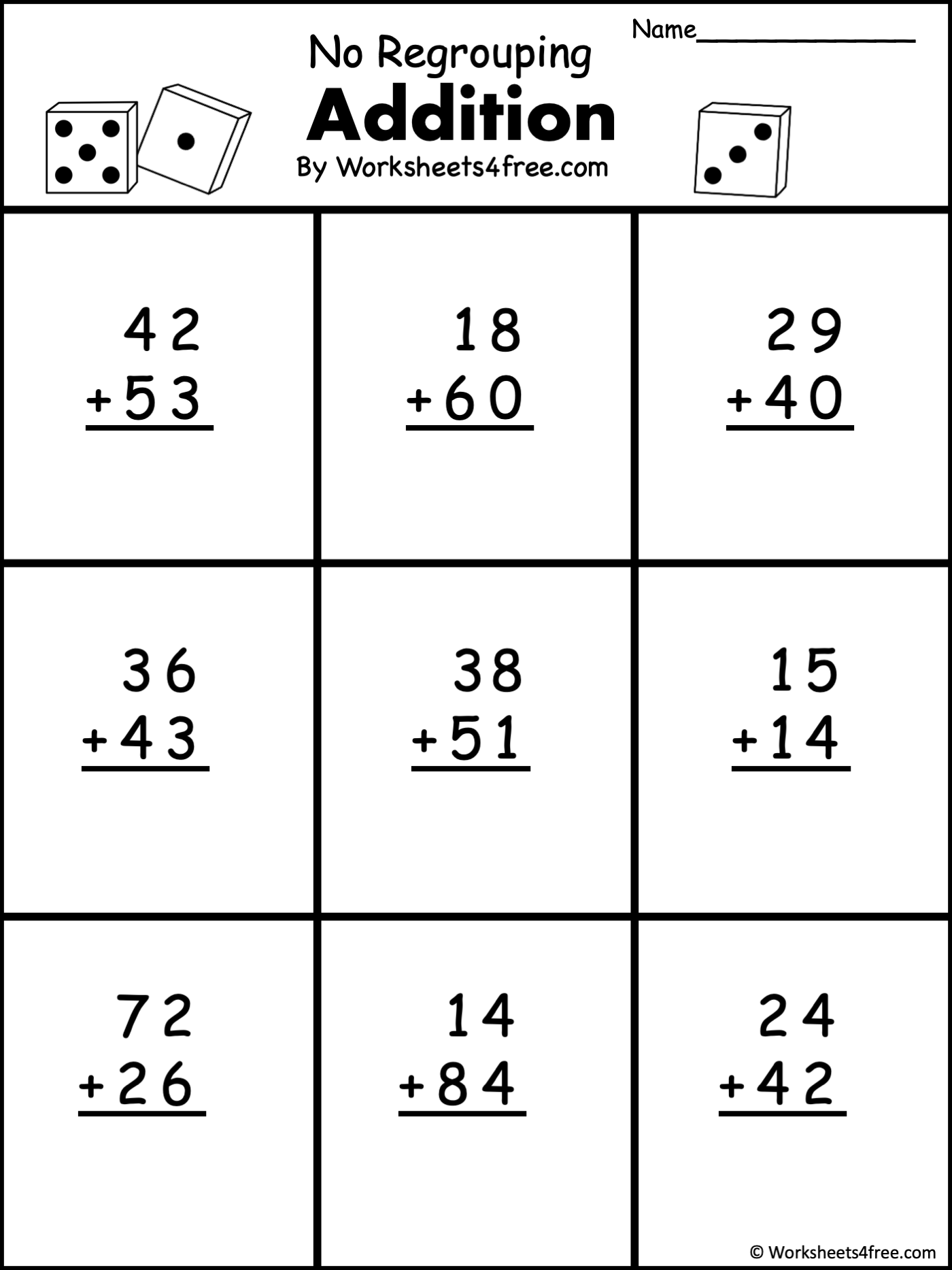 2 digit addition worksheets