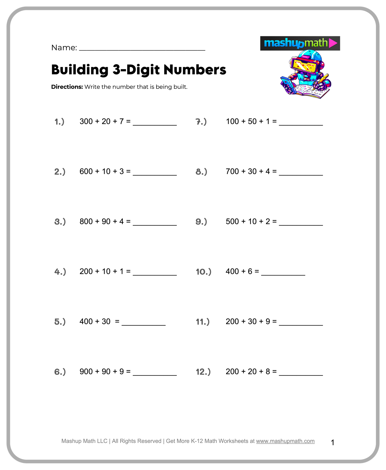 4th grade math review worksheets