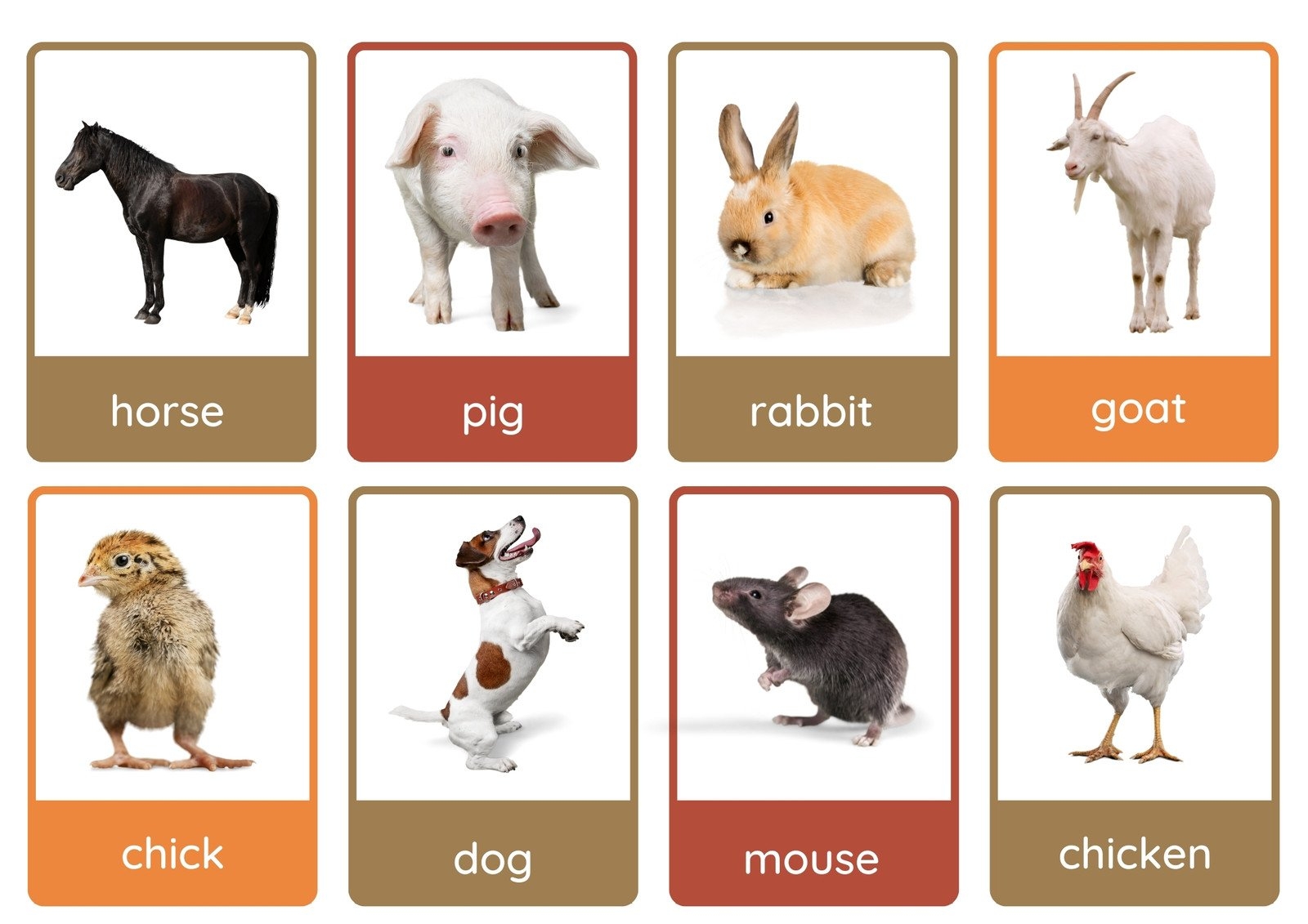 Free Animal Flashcards To Customize And Print Canva Worksheets Library