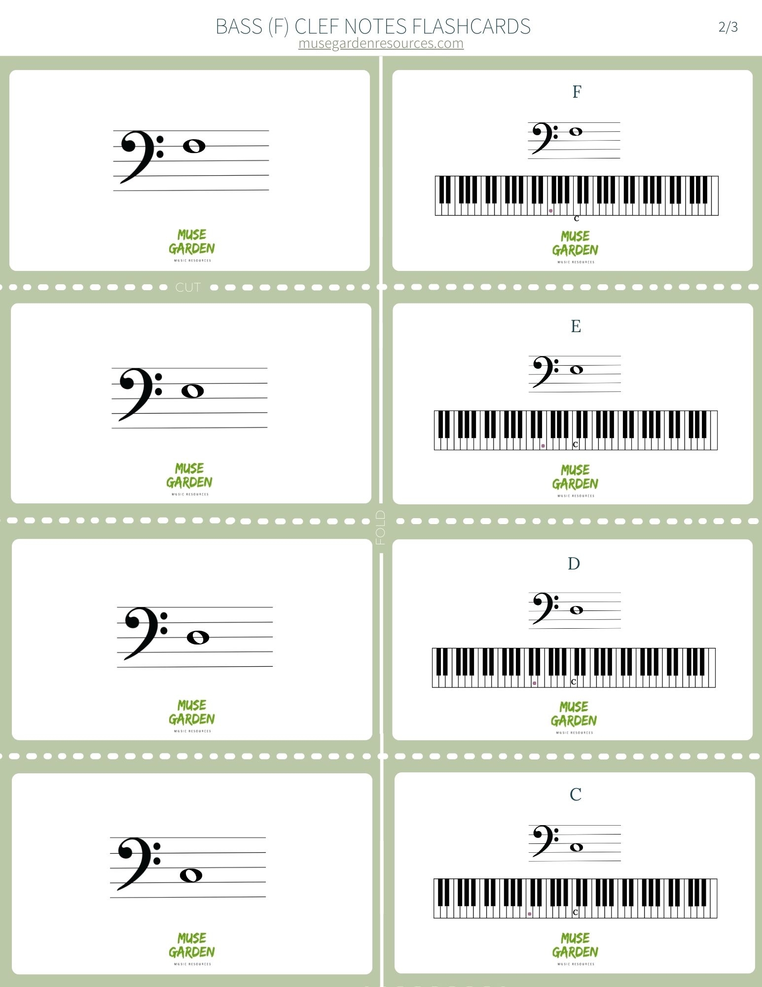 free printable music note flashcards