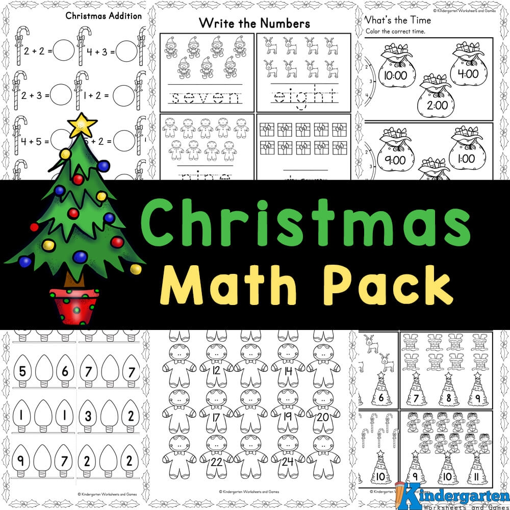 free christmas math worksheets