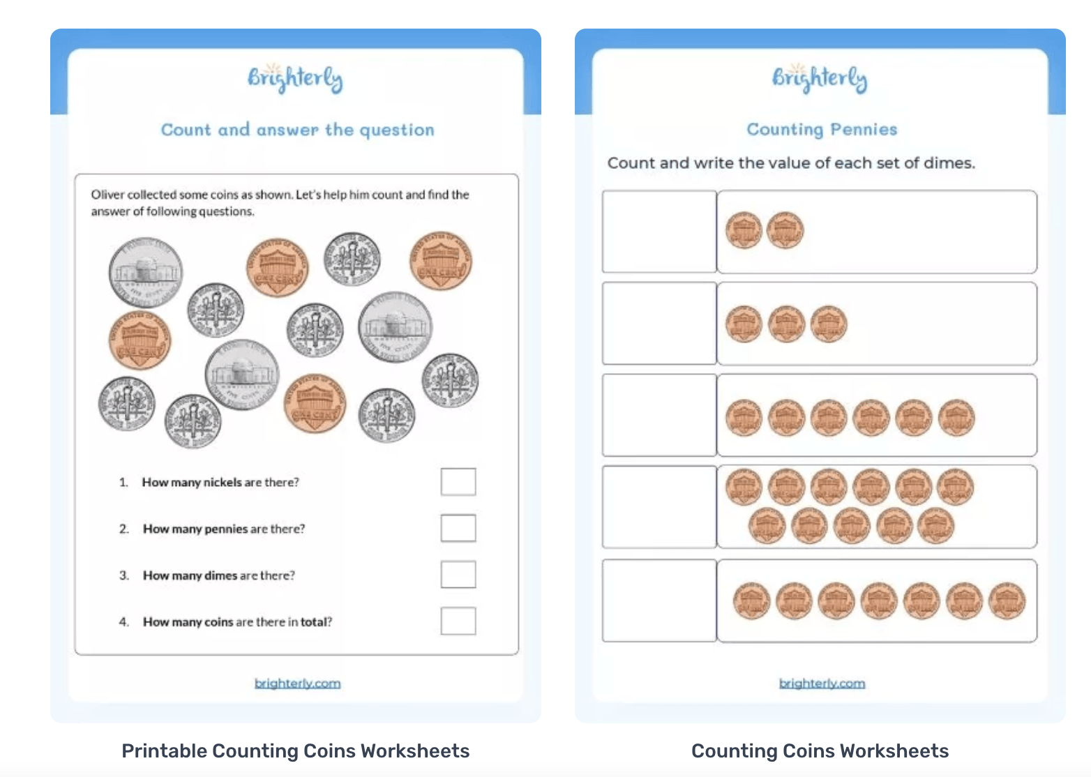 counting coins worksheets