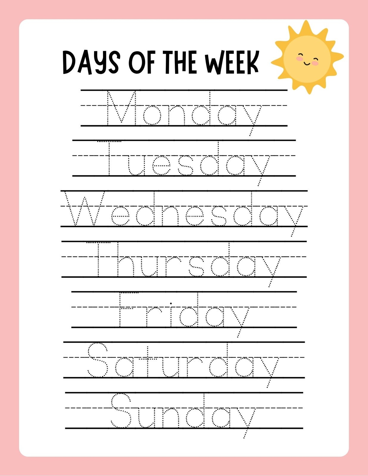 writing kindergarten worksheets