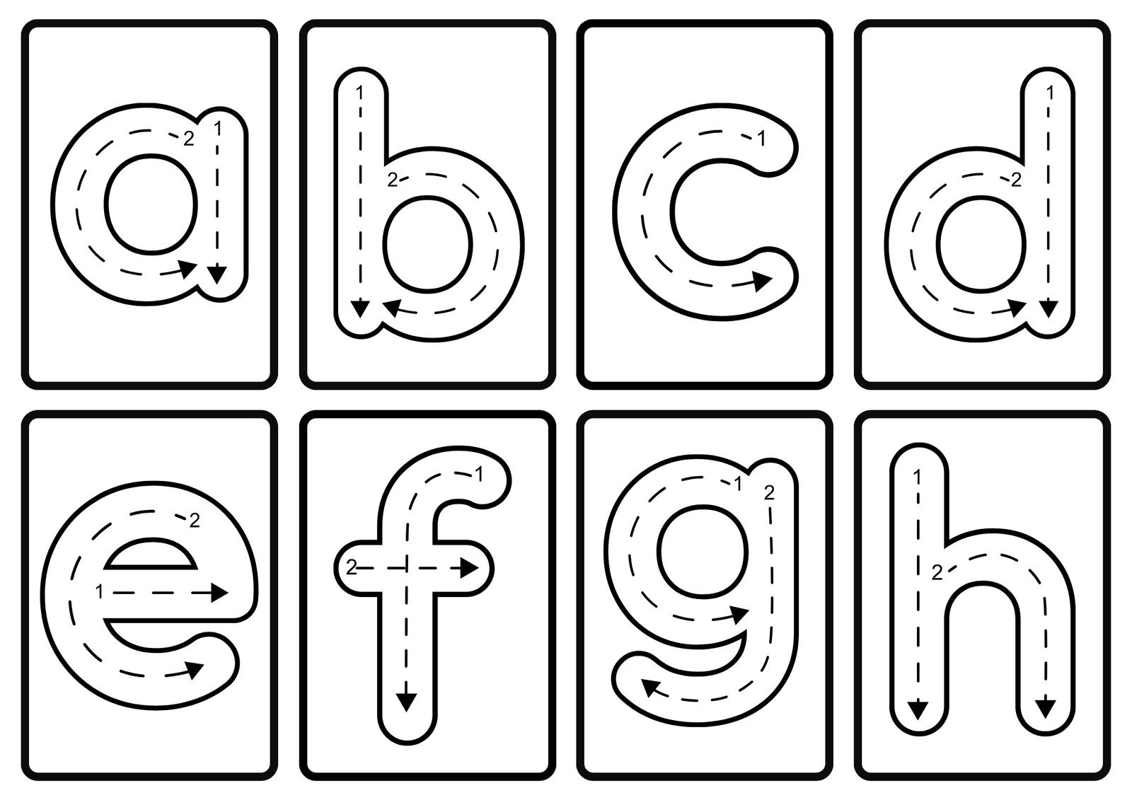lowercase letter flashcards