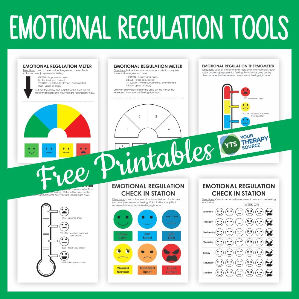 FREE Emotional Regulation Worksheet Your Therapy Source