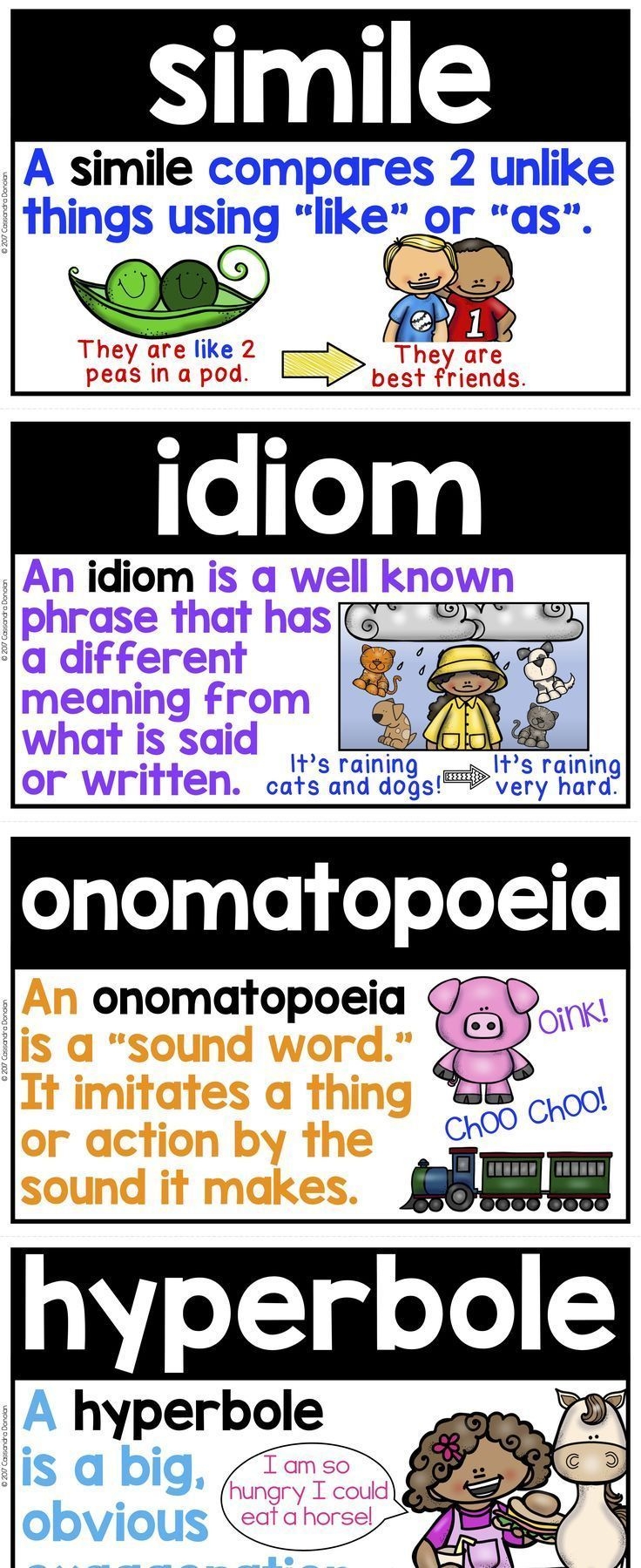 FREE Figurative Language Poetry Reading Word Wall Or Flashcards