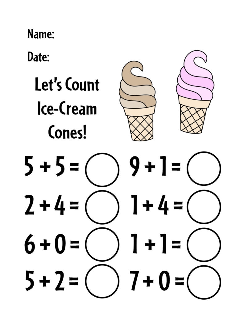 kinder math worksheets