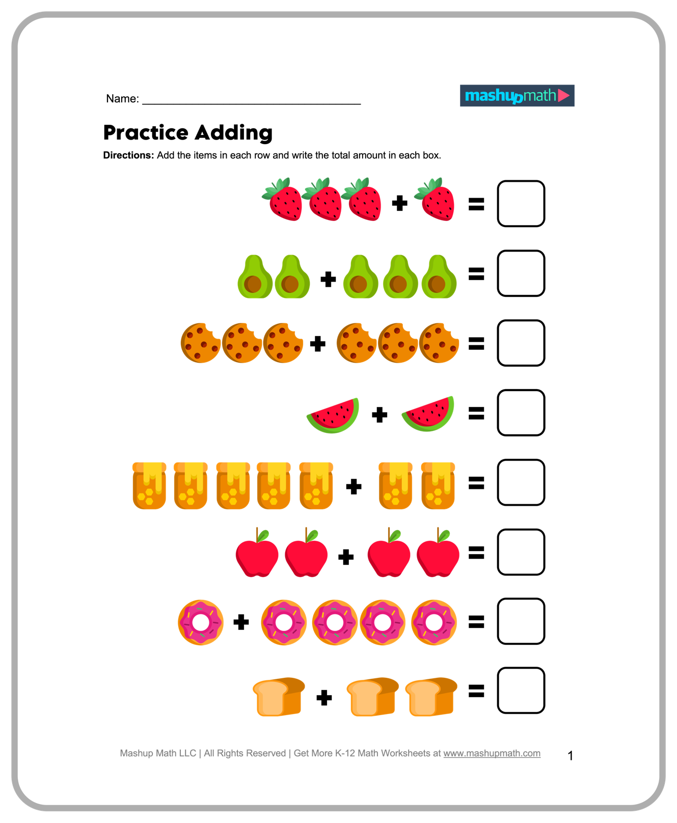 basic math worksheets for kindergarten