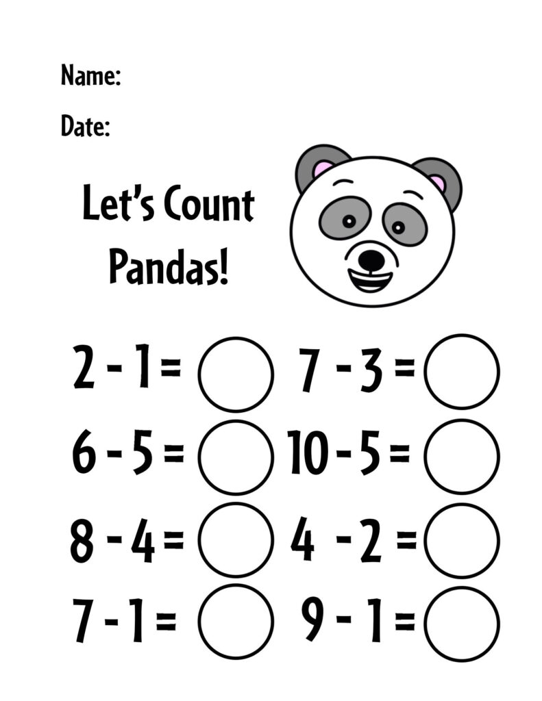 kindergarten math subtraction worksheets
