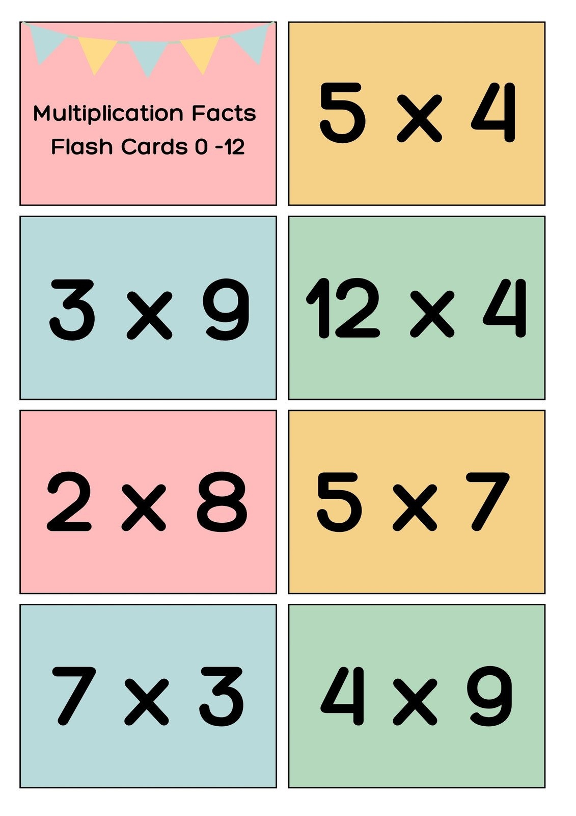 Free Math Flashcard Templates To Edit And Print Canva Free Math Flashcard Templates To Edit And Print Canva